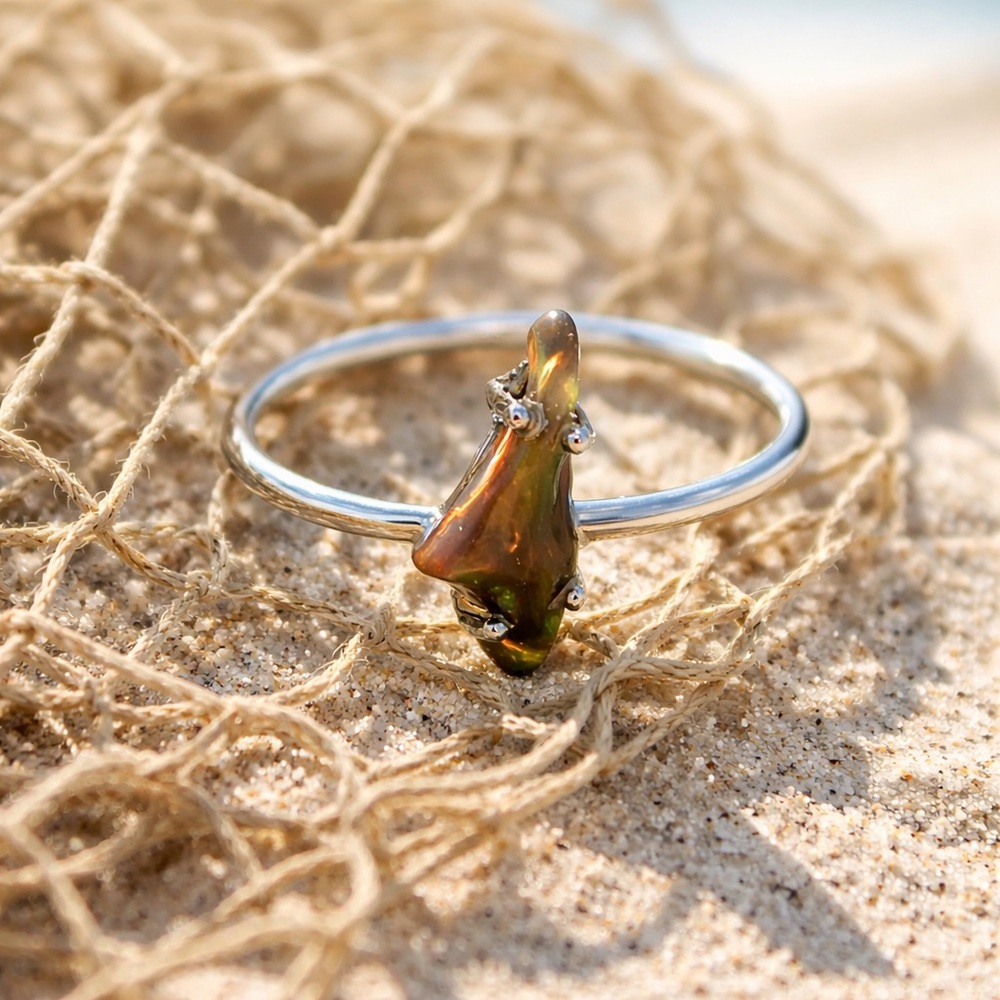 Black Chalama Opal Ring